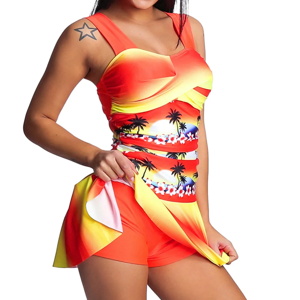 Summer Women Rainbow Print Lady Tankini Swim Dress Casual Swimsuit Beachwear Padded Conservative Swimwear Plus Size Bikini#E
Summer Women Rainbow Print Lady Tankini Swim Dress Casual Swimsuit Beachwear Padded Conservative Swimwear Plus Size Bikini#E