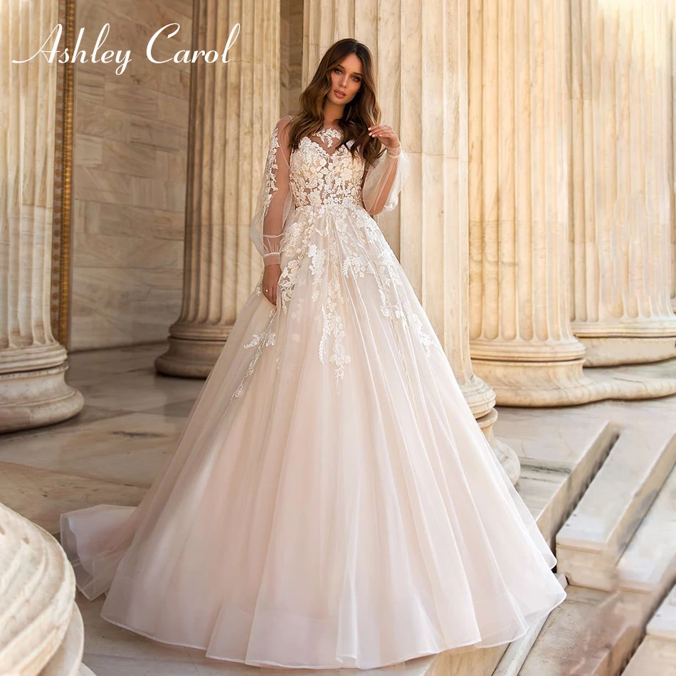 Ashley Carol Fashion Scoop Puff Sleeve Princess Illusion Back Wedding Dress 2019 Court Train Bride Dress A-Line Wedding Gowns
Ashley Carol Fashion Scoop Puff Sleeve Princess Illusion Back Wedding Dress 2019 Court Train Bride Dress A-Line Wedding Gowns