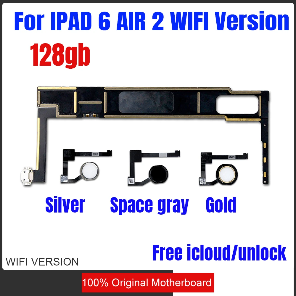 Rom 128GB Motherboard For ipad 6 Air 2 Wifi - 4GB VersionUnlocked logic boards without touch id mainboard with chips A1566
Rom 128GB Motherboard For ipad 6 Air 2 Wifi - 4GB VersionUnlocked logic boards without touch id mainboard with chips A1566