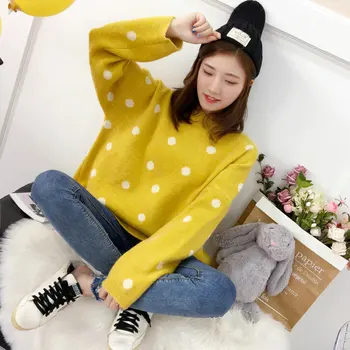 Warm Polka Dot Loose Sweater Women Pullovers Korean Fashion Fall Winter Sweet Ladies Knit Sweaters Jumper Pull Femme C026
Warm Polka Dot Loose Sweater Women Pullovers Korean Fashion Fall Winter Sweet Ladies Knit Sweaters Jumper Pull Femme C026