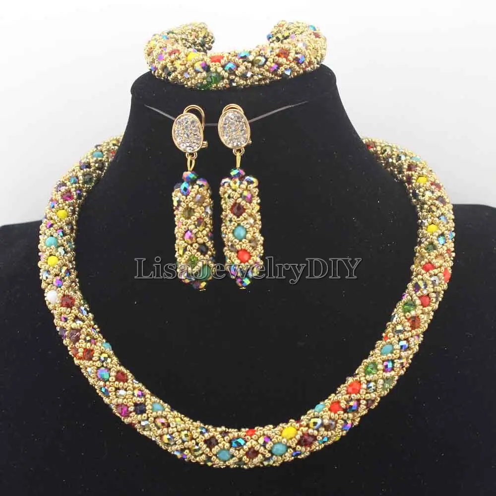 Fashion Crystal Choker Necklace Set Simple Party Nigerian Beaded Jewelry Set Wholesale African Asoebi Beads Free Shipping HD8060
Fashion Crystal Choker Necklace Set Simple Party Nigerian Beaded Jewelry Set Wholesale African Asoebi Beads Free Shipping HD8060
