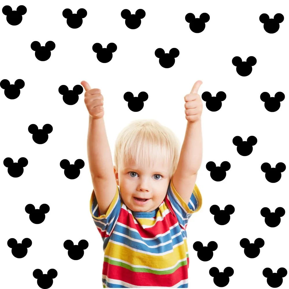 80pcs/set 6cm Mickey Mouse Head Wall Decal for kids baby room Art Nursery Bedroom Quality Vinyl Water proof Stickers KW-112
80pcs/set 6cm Mickey Mouse Head Wall Decal for kids baby room Art Nursery Bedroom Quality Vinyl Water proof Stickers KW-112