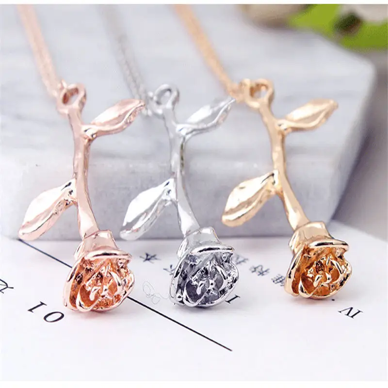 M MISM 1 Pc Exquisite Rose Flower Pendant Necklace Boho Charm Gold Silver Beauty Rose Jewelry Necklace For Women Girls
M MISM 1 Pc Exquisite Rose Flower Pendant Necklace Boho Charm Gold Silver Beauty Rose Jewelry Necklace For Women Girls
