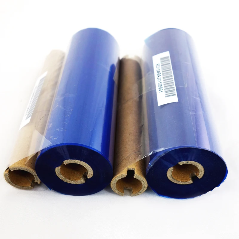 

2R x Wax ribbon for printer 110mm x 90 m Blue color barcode ribbon 1/2 inch core for zebra thermal transfer label printer