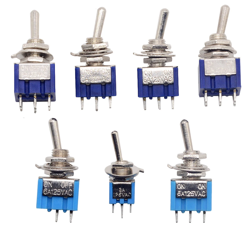 5 Pcs AC ON-ON SPDT 2 Position Latching Toggle Switch 6A 125V 3A 125V 3 Position SPDT DPDT ON-OFF-ON Miniature Mini Toggle Swith
5 Pcs AC ON-ON SPDT 2 Position Latching Toggle Switch 6A 125V 3A 125V 3 Position SPDT DPDT ON-OFF-ON Miniature Mini Toggle Swith