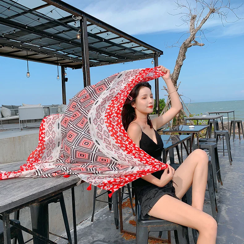 KYQIAO Bohemian hijab scarf women autumn spring Spain style hippie boho ethnic long red geometric printing scarf cape shawl
KYQIAO Bohemian hijab scarf women autumn spring Spain style hippie boho ethnic long red geometric printing scarf cape shawl