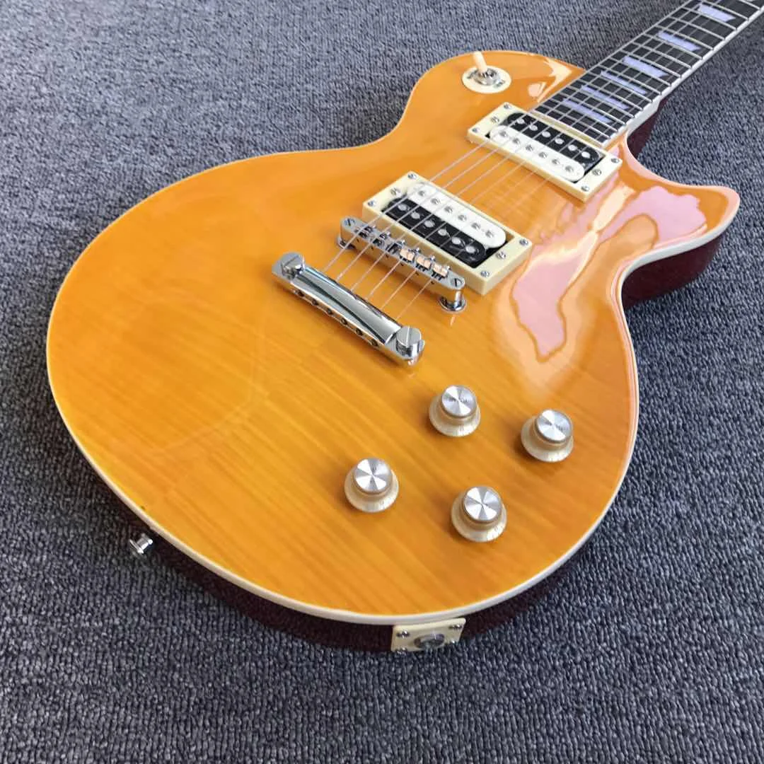 Hot sales right handed electric guitar with yellow mahogany body and zebra pickups for professional performance
Hot sales right handed electric guitar with yellow mahogany body and zebra pickups for professional performance