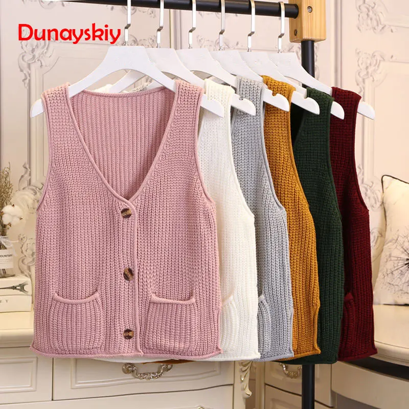 Spring Autumn Knitted Sweater Vest Women Casual Cardigan Short Vest Femme Button Sleeveless Vintage Waistcoat Ladies Tops
Spring Autumn Knitted Sweater Vest Women Casual Cardigan Short Vest Femme Button Sleeveless Vintage Waistcoat Ladies Tops