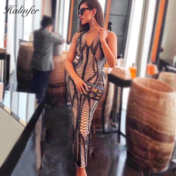 Halinfer 2018 New summer women dress sexy bodycon V-Neck Sequined dress Geometricc chic celebrity party dresses vestidos
Halinfer 2018 New summer women dress sexy bodycon V-Neck Sequined dress Geometricc chic celebrity party dresses vestidos