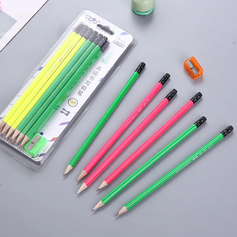 12 sticks writing pencil with pencil sharpener student professional drawing pencil office or school supplies
12 sticks writing pencil with pencil sharpener student professional drawing pencil office or school supplies