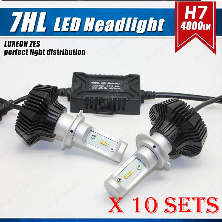 DHL 10 Set H7 50W 8000LM G7 LED Headlight Kit LUMILED LUXEON ZES 16LED SMD Chips Fanless 6500K Pure White Front Driving Fog Lamp 
DHL 10 Set H7 50W 8000LM G7 LED Headlight Kit LUMILED LUXEON ZES 16LED SMD Chips Fanless 6500K Pure White Front Driving Fog Lamp