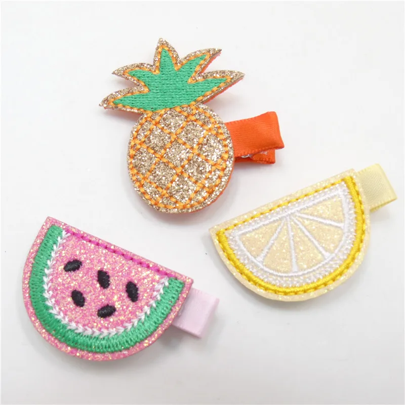 15pcs/lot Pre-cut Felt Embellishments Glitter Embroidery Pineapple Clips Cartoon Lemon Tropical Fruits Barrette Watermelon Pinch 
15pcs/lot Pre-cut Felt Embellishments Glitter Embroidery Pineapple Clips Cartoon Lemon Tropical Fruits Barrette Watermelon Pinch