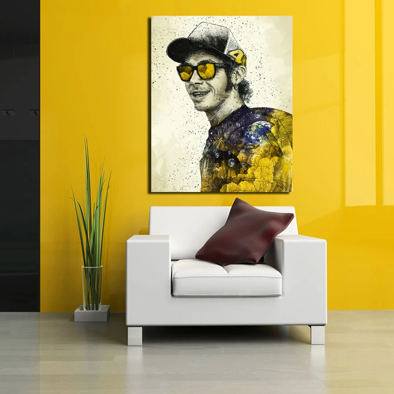 Valentino Rossi Watercolor Portrait Illustrations Canvas Painting Posters Prints Wall Art HD Painting Pictures Modern Home Decor 
Valentino Rossi Watercolor Portrait Illustrations Canvas Painting Posters Prints Wall Art HD Painting Pictures Modern Home Decor