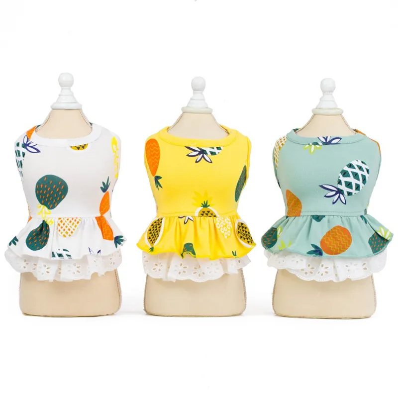 Dog Dress Summer 100% Cotton Pineapple Dresses Skirt Dog Clothes Pet Puppy Cat Vest Outerwear Clothing Costumer Pets Dresses D33
Dog Dress Summer 100% Cotton Pineapple Dresses Skirt Dog Clothes Pet Puppy Cat Vest Outerwear Clothing Costumer Pets Dresses D33