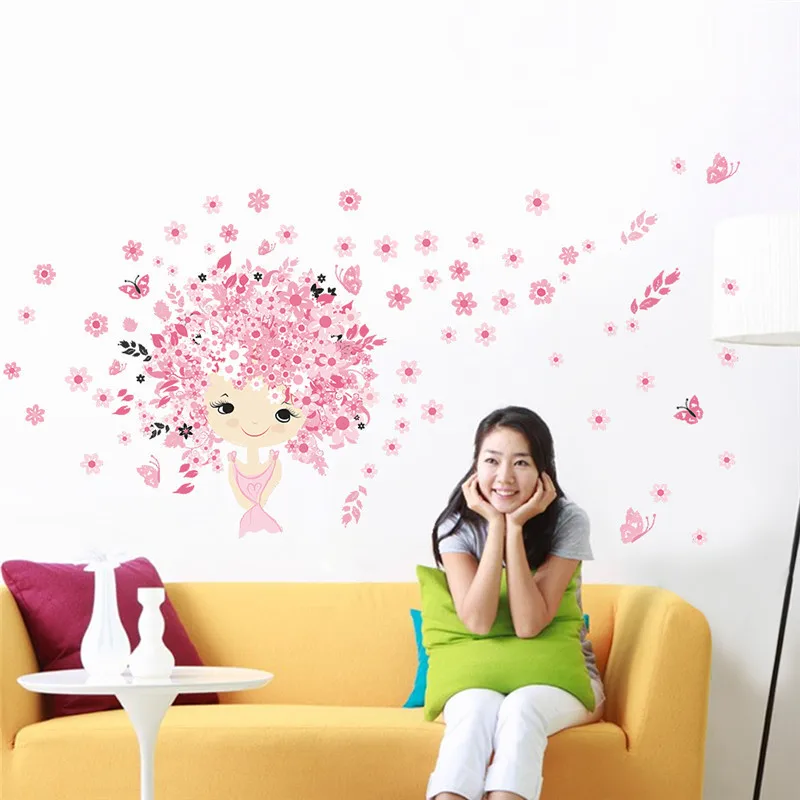Fairies Girl Flower Butterfly Flowers Wall Stickers For Kids Rooms Art Decal Home Decor Children Girl's Room Wall Decor
Fairies Girl Flower Butterfly Flowers Wall Stickers For Kids Rooms Art Decal Home Decor Children Girl's Room Wall Decor