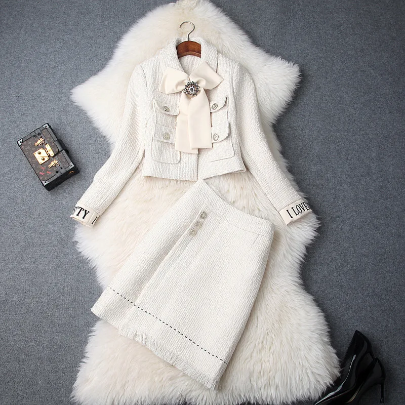 Autumn And Winter 2 Piece Set Women 2018 Ukraine New Lapel Bow Tie Short Jacket Crop Top And Tweed Tassel Skirt Two Piece Set
Autumn And Winter 2 Piece Set Women 2018 Ukraine New Lapel Bow Tie Short Jacket Crop Top And Tweed Tassel Skirt Two Piece Set