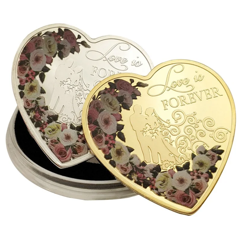 Heart-Shaped Rose Lover Wedding Commemorative Coin Crafts Gift For Valentine's Day Commemorative Coin Home Decoration
Heart-Shaped Rose Lover Wedding Commemorative Coin Crafts Gift For Valentine's Day Commemorative Coin Home Decoration
