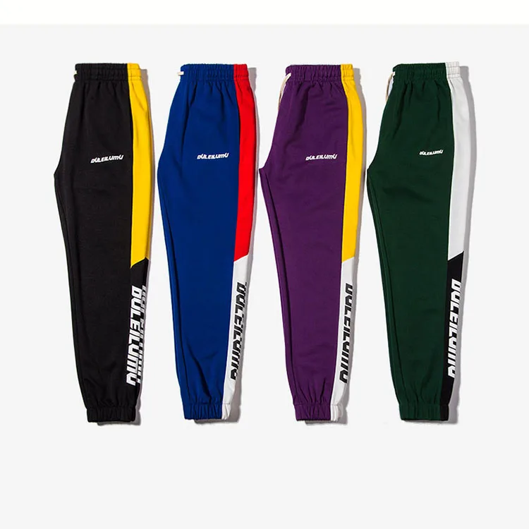 Aolamegs Men Casual Pants Spliced Colored Vintage Track Pants Letter Printing Side Sripe Trousers Male Jogger Pants Drawstring (15)
