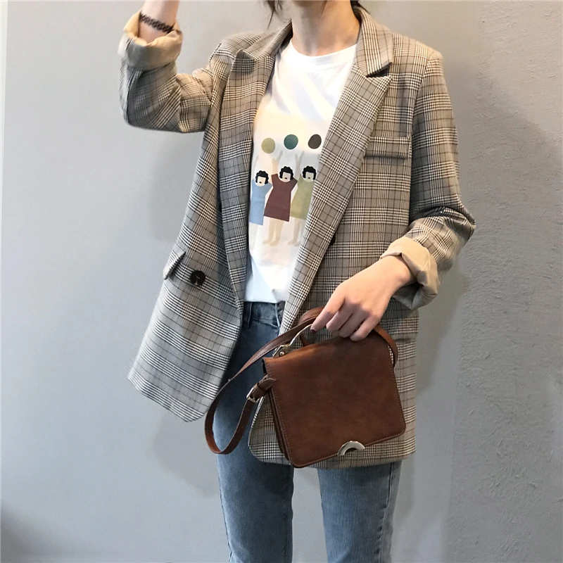New Korean fashion vacation retro wild plaid loose casual suit female 2019 spring and autumn casual wild office lady suit B318
New Korean fashion vacation retro wild plaid loose casual suit female 2019 spring and autumn casual wild office lady suit B318