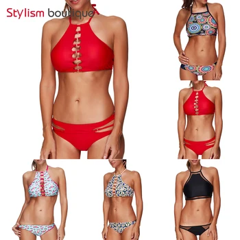 2018 New Sexy Bikinis Women Swimsuit High Neck Bandage Bathing Suits Floral Hollow Out Top Push Up Bikini Set Beach Swimwear
2018 New Sexy Bikinis Women Swimsuit High Neck Bandage Bathing Suits Floral Hollow Out Top Push Up Bikini Set Beach Swimwear