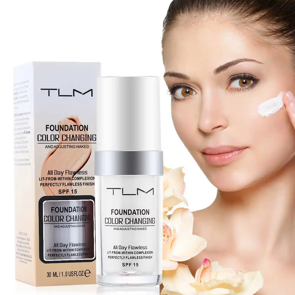 

30ml TLM Color Changing Liquid Foundation Base Makeup Primer Concealer Cream SPF 15 Change Skin Tone By Just Blending