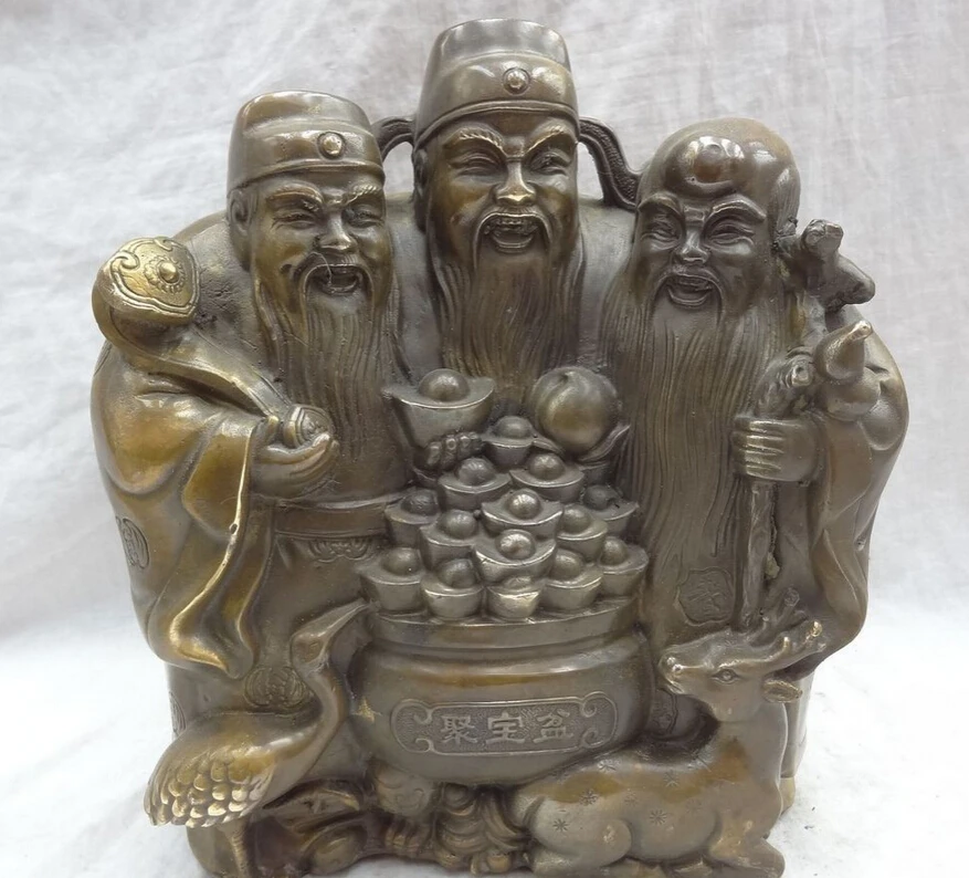 song voge gem S2645 11" China Bronze Treasure Bowl Deer Crane RuYi Mammon Longevity Star God Statue
song voge gem S2645 11" China Bronze Treasure Bowl Deer Crane RuYi Mammon Longevity Star God Statue