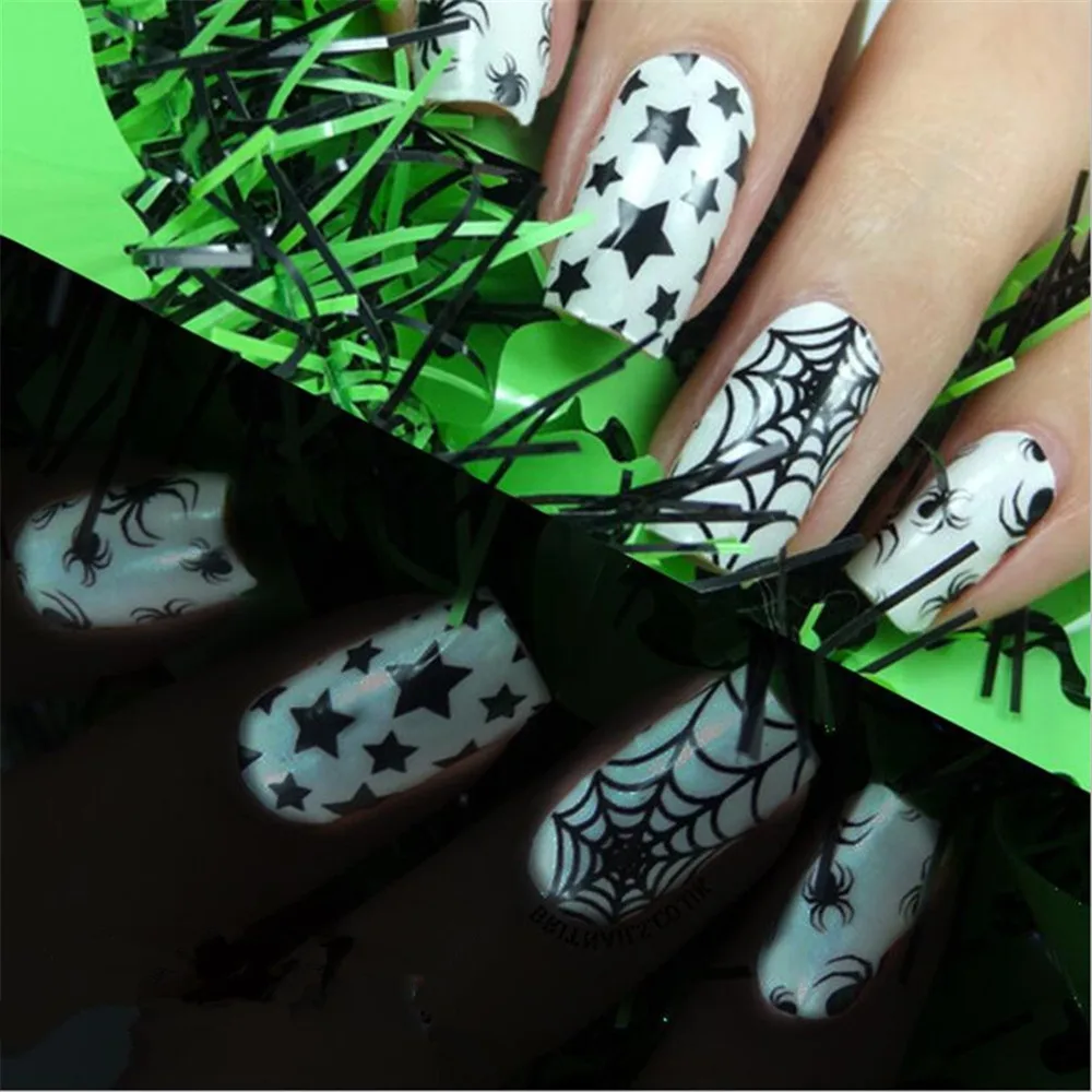 New Arrival Halloween Spider Nail Decals Glow Festival Glowing Fluorescent Nail Sticker for DIY Nail Decoration grow in the dark
New Arrival Halloween Spider Nail Decals Glow Festival Glowing Fluorescent Nail Sticker for DIY Nail Decoration grow in the dark
