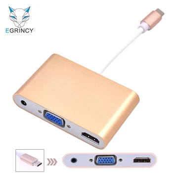 EGRINCY USB C Type C To HDMI VGA Adapter 3 in 1 USB 3.1 3.5mm Audio HDMI VGA Converter For Macbook Chromebook Pixel Lumia 950 XL 
EGRINCY USB C Type C To HDMI VGA Adapter 3 in 1 USB 3.1 3.5mm Audio HDMI VGA Converter For Macbook Chromebook Pixel Lumia 950 XL