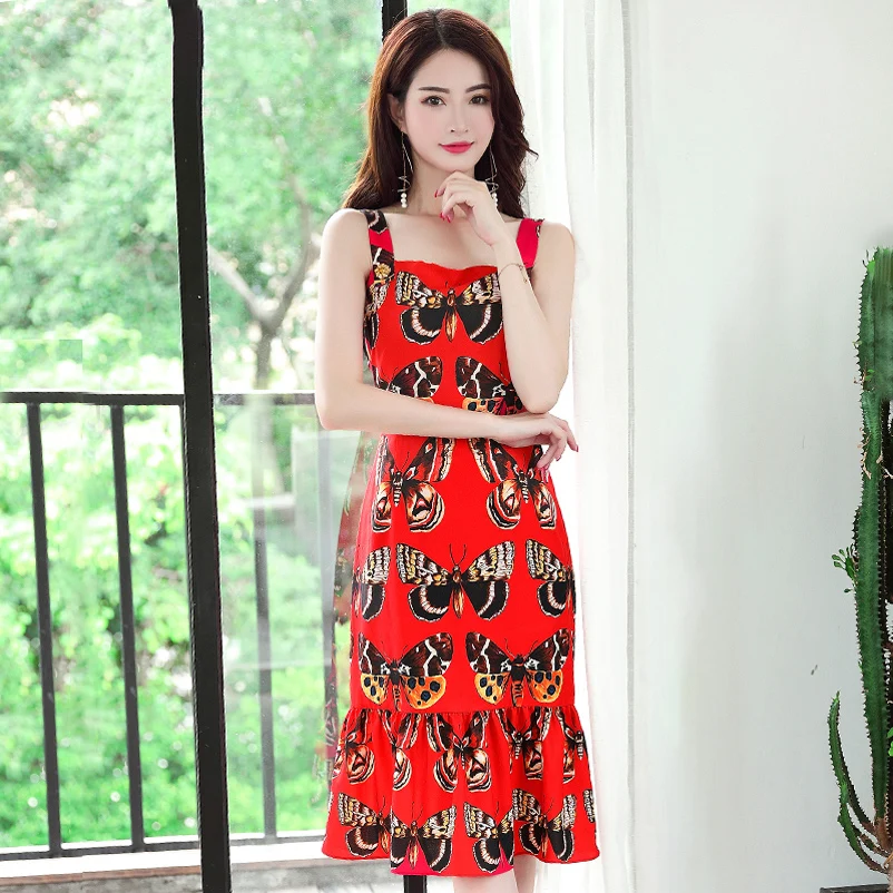 Woman Plus Size 3XS-10XL Runway Summer Dress Women's Spaghetti Strap Red Butterfly Printed Sexy Mermaid Elegant Dress
Woman Plus Size 3XS-10XL Runway Summer Dress Women's Spaghetti Strap Red Butterfly Printed Sexy Mermaid Elegant Dress