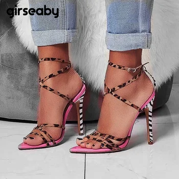 Girseaby women sandals high heels for women Open toe gladiator Buckle leopard size 36-41 Pink zapatos mujer ladies party E104
Girseaby women sandals high heels for women Open toe gladiator Buckle leopard size 36-41 Pink zapatos mujer ladies party E104