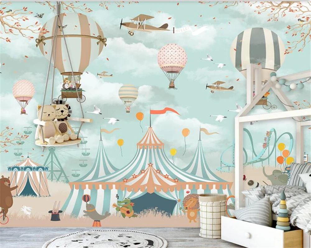 Beibehang Large 3d Wallpaper Cartoon Hot Air Balloon Airplane Animal Pup Circus Playground Background Wall 3d wallpaper mural
Beibehang Large 3d Wallpaper Cartoon Hot Air Balloon Airplane Animal Pup Circus Playground Background Wall 3d wallpaper mural