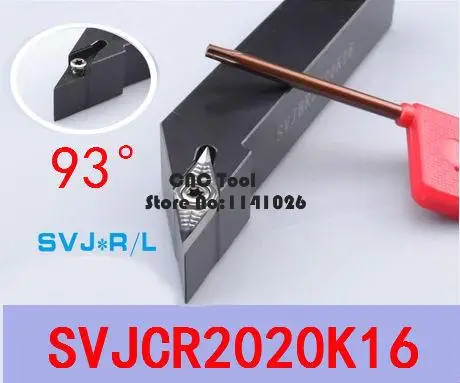SVJCR2020K16/ SVJCL2020K16 Indexable External turning tool holder,93 Degree CNC Carbide Turning Cutter,Lathe Turning tool Holder
SVJCR2020K16/ SVJCL2020K16 Indexable External turning tool holder,93 Degree CNC Carbide Turning Cutter,Lathe Turning tool Holder