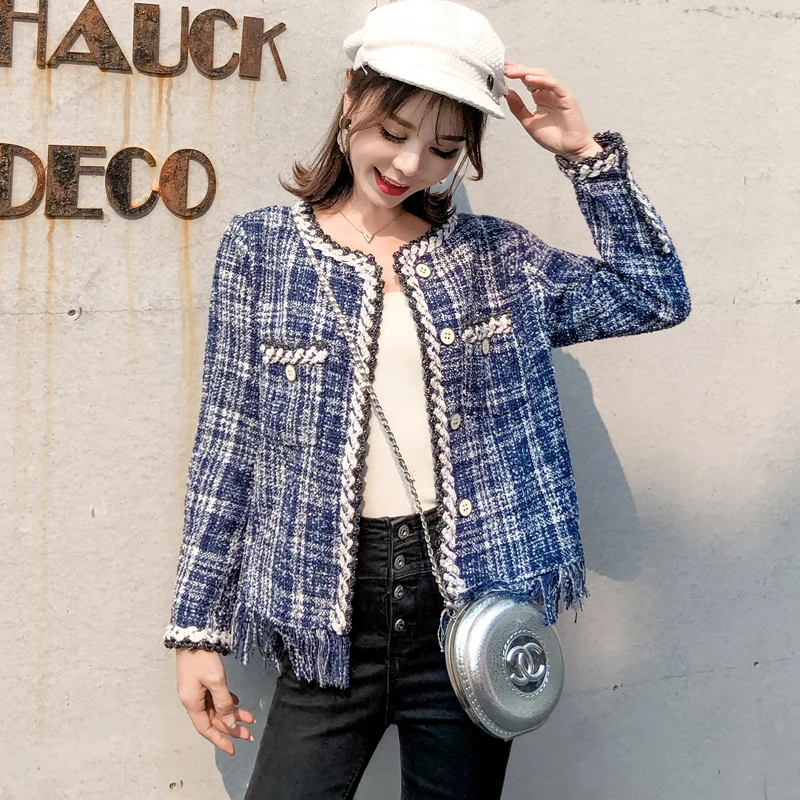 High Quality Autumn Winter Weave Tweed Jacket Coat Designer Women Single Breasted Tassel Patchwork Long Sleeve Slim Outerwear
High Quality Autumn Winter Weave Tweed Jacket Coat Designer Women Single Breasted Tassel Patchwork Long Sleeve Slim Outerwear