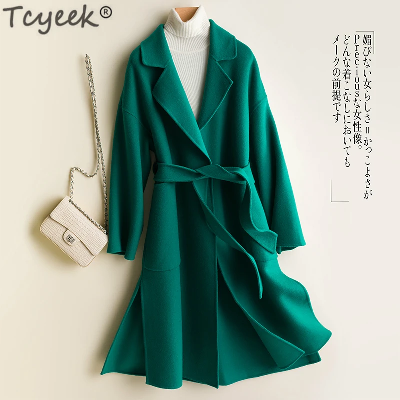 Tcyeek Womens Coats Winter 100% Wool Yellow Coat Female Sided Woolen Jackets Autumn Spring Clothes Elegant Belt Overcoat LWL1323
Tcyeek Womens Coats Winter 100% Wool Yellow Coat Female Sided Woolen Jackets Autumn Spring Clothes Elegant Belt Overcoat LWL1323