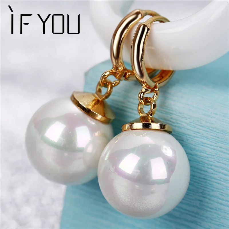 IF YOU Fashion Design Round Drop Earring Imitation Pearl Gold Color Dangle Earrings For Women Party Jewelry Gift
IF YOU Fashion Design Round Drop Earring Imitation Pearl Gold Color Dangle Earrings For Women Party Jewelry Gift