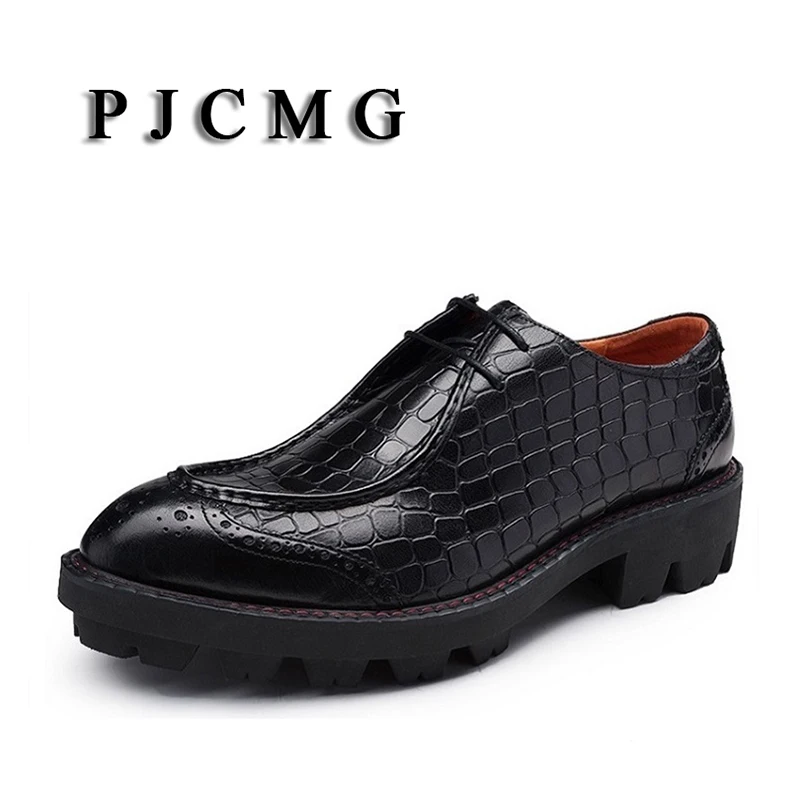 PJCMG New Fashion Crocodile Design Handmade Genuine Leather Lace-Up Pointed Toe Thick Soles Business Dress Men Oxford Shoes
PJCMG New Fashion Crocodile Design Handmade Genuine Leather Lace-Up Pointed Toe Thick Soles Business Dress Men Oxford Shoes