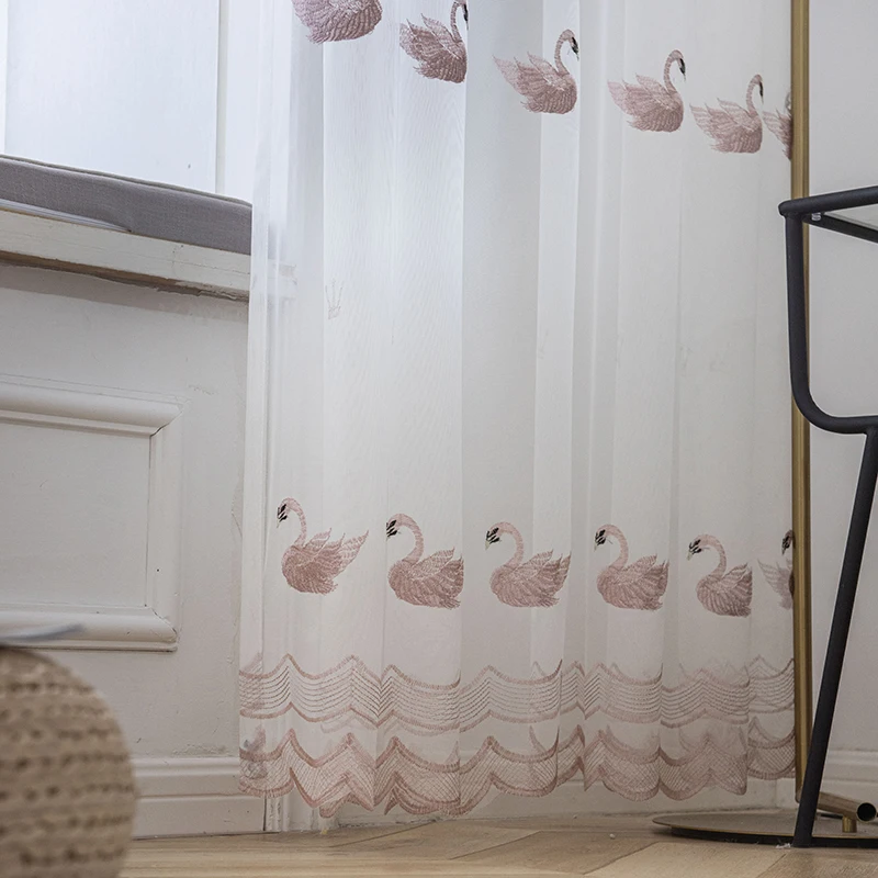 White Tulle Curtains for Living Room Decoration Modern Chiffon Solid Sheer Voile Kitchen Curtain Swan Pattern
White Tulle Curtains for Living Room Decoration Modern Chiffon Solid Sheer Voile Kitchen Curtain Swan Pattern