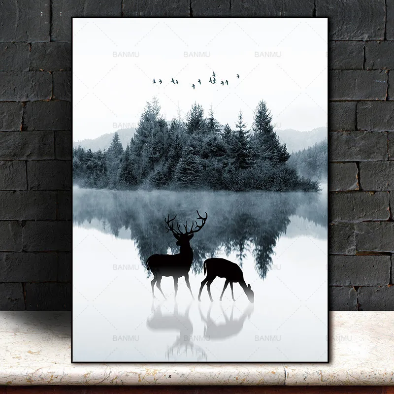 Nordic Wall art canvas painting deer Picture canvas Picture decor poster art print Wall Picture decration for living room
Nordic Wall art canvas painting deer Picture canvas Picture decor poster art print Wall Picture decration for living room