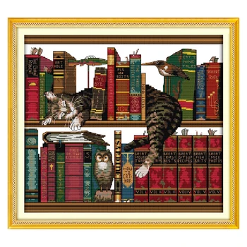 Needlework DIY DMC 14CT 11CT Cross stitch,Sets For Embroidery kits Cat in Bookself Counted Cross-Stitching,Home Decor crafts
Needlework DIY DMC 14CT 11CT Cross stitch,Sets For Embroidery kits Cat in Bookself Counted Cross-Stitching,Home Decor crafts