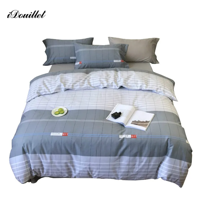 iDouillet Modern 100% Cotton Bedding Set Plaids & Stripes Reactive Printed Duvet Cover Bed Fitted Flat Sheet 2 Pillowcases Home
iDouillet Modern 100% Cotton Bedding Set Plaids & Stripes Reactive Printed Duvet Cover Bed Fitted Flat Sheet 2 Pillowcases Home