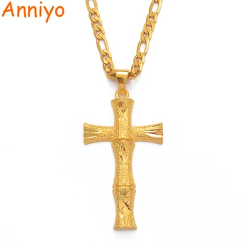 Anniyo Bamboo Cross Pendant Necklaces Women Men Gold Color Charm Jewelry Religious Pilgrimage Crosses Gifts #001036P
Anniyo Bamboo Cross Pendant Necklaces Women Men Gold Color Charm Jewelry Religious Pilgrimage Crosses Gifts #001036P