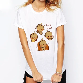 ZZSYKD Women White Vogue T Shirt Baby Groot Printed Pop Summer Funny T-Shirt Guardian Femme Sexy Tshirt Top Plus Size Clothing
ZZSYKD Women White Vogue T Shirt Baby Groot Printed Pop Summer Funny T-Shirt Guardian Femme Sexy Tshirt Top Plus Size Clothing