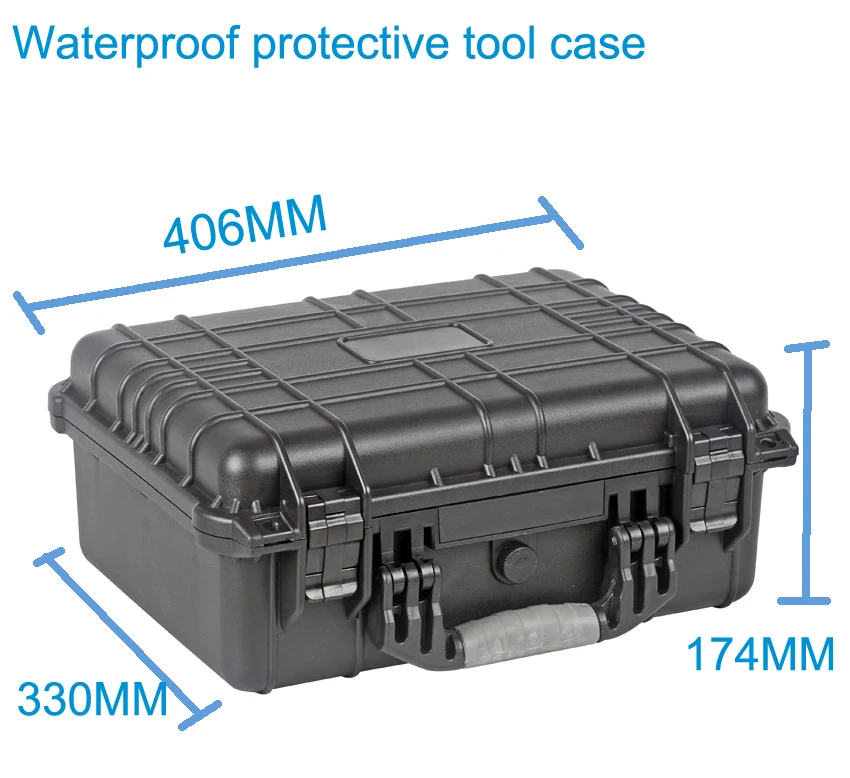 High quality Waterproof tool case toolbox Protective Camera Case Instrument box suitcase with pre-cut foam lining 371*258*152mm
High quality Waterproof tool case toolbox Protective Camera Case Instrument box suitcase with pre-cut foam lining 371*258*152mm