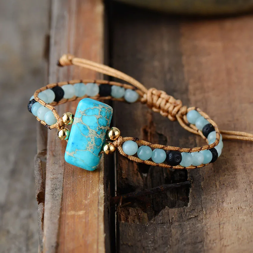 Exclusive Designer Bracelet Amazonite Lava Stone Friendship Bracelets Bohemia Adjustable Beads Bracelet Beach Jewelry
Exclusive Designer Bracelet Amazonite Lava Stone Friendship Bracelets Bohemia Adjustable Beads Bracelet Beach Jewelry