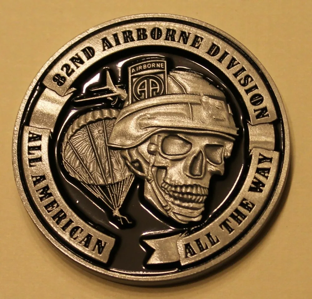 82nd Airborne Division All American All the way Skull Army Challenge Coin America's guard od honor round coins, free shipping
82nd Airborne Division All American All the way Skull Army Challenge Coin America's guard od honor round coins, free shipping