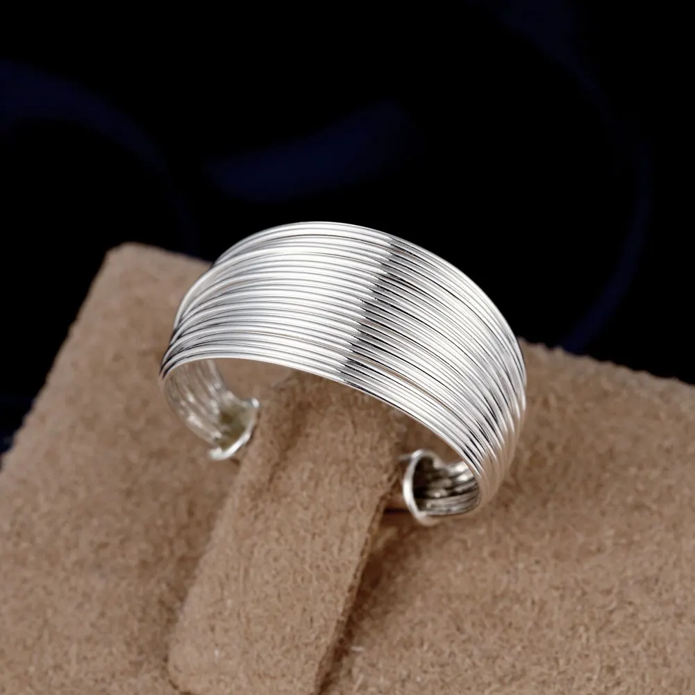 Adjustable Size Cool Jewelry Silver Plated Ring Fine Fashion Multi Line Silver Rings for Women and Men Gift Finger Rings
Adjustable Size Cool Jewelry Silver Plated Ring Fine Fashion Multi Line Silver Rings for Women and Men Gift Finger Rings