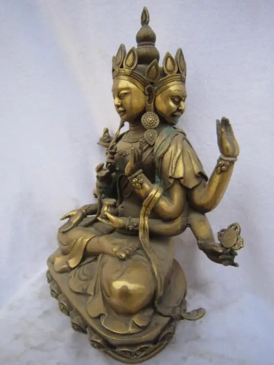 S2227 15" Chinese Tibetan Bronze 3 Head 8 Arms Ushnishavijaya Namgyalma Buddha Statue
S2227 15" Chinese Tibetan Bronze 3 Head 8 Arms Ushnishavijaya Namgyalma Buddha Statue