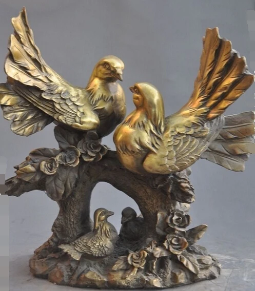 zhu668824+++ 9" chinese fengshui copper brass Magpies bird lucky Auspicious Lovers art statue
zhu668824+++ 9" chinese fengshui copper brass Magpies bird lucky Auspicious Lovers art statue
