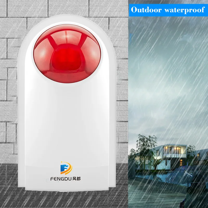 Wireless Outdoor waterproof Sound Strobe Flash Siren with 120db alarm sound and red flash lighting back up battery
Wireless Outdoor waterproof Sound Strobe Flash Siren with 120db alarm sound and red flash lighting back up battery