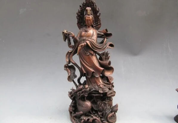 Free Shipping 42cm Tibet Buddhism Temple Pure Bronze Kwan-Yin Guan Yin Bodhisattva Ride on Dragon
Free Shipping 42cm Tibet Buddhism Temple Pure Bronze Kwan-Yin Guan Yin Bodhisattva Ride on Dragon